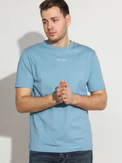 Футболка голубого цвета из хлопка